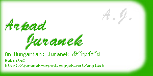 arpad juranek business card